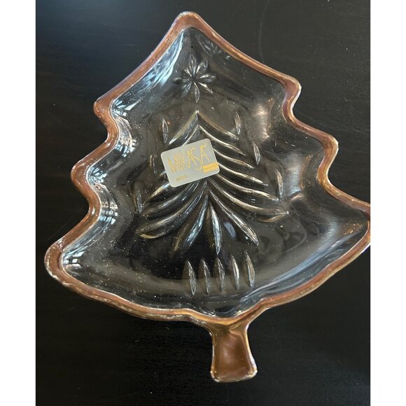 Christmas Candy Dish Decorative Mikasa Christmas Tree Glass Dish Decor - Picture 4 of 7